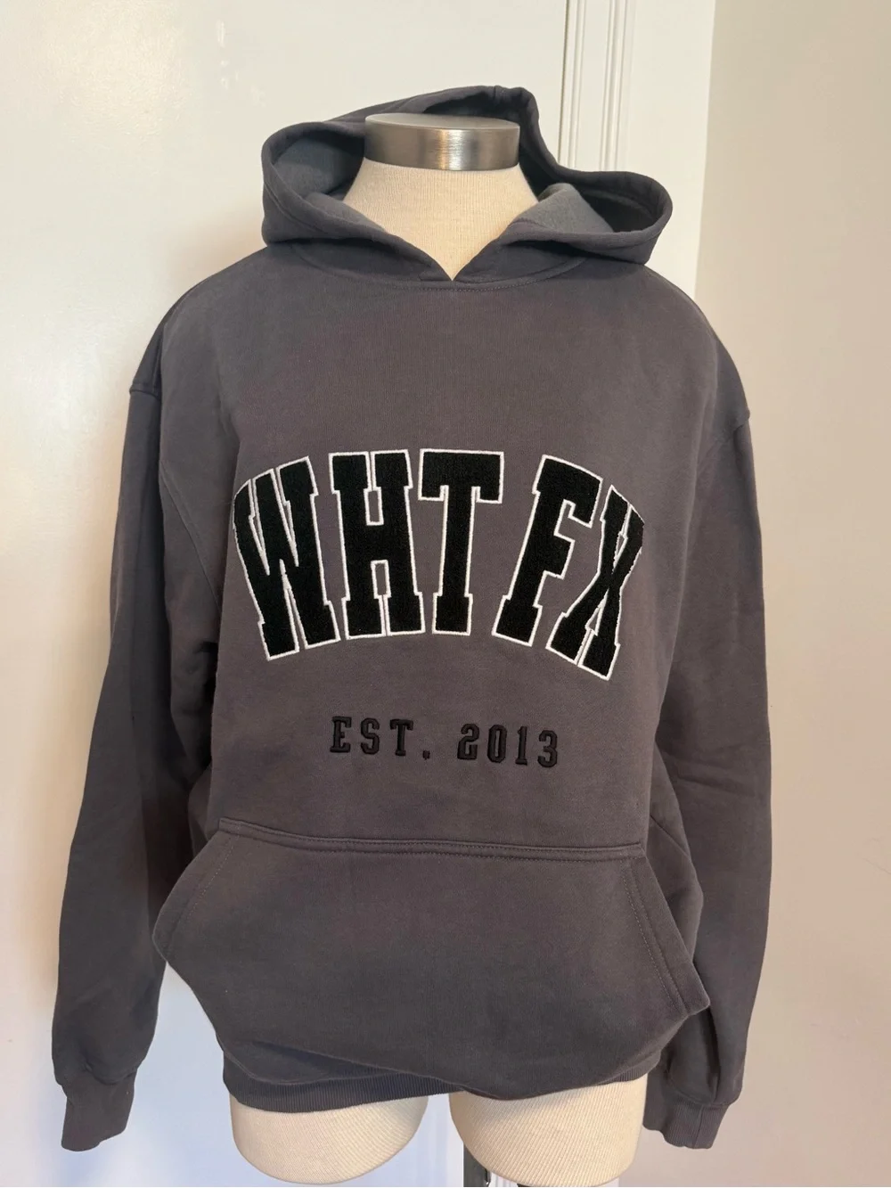 NWOT! WHITE FOX Charcoal Hoodie with Logo xs/s